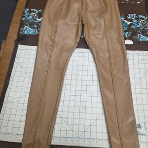 AFRM Tan Faux Leather Trousers